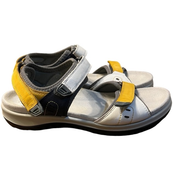 Hotter Stability Walk II Sandals Leather Multi-Color White Yellow Black Size 7 - Picture 4 of 12